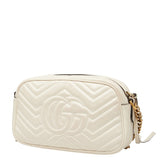 グッチ GGマーモント 斜め掛け チェーン ショルダーバッグ 447632 ホワイト レザー レディース GUCCI 【中古】